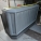 Grey & Black Rolling Mobile Portable Banquet Bar